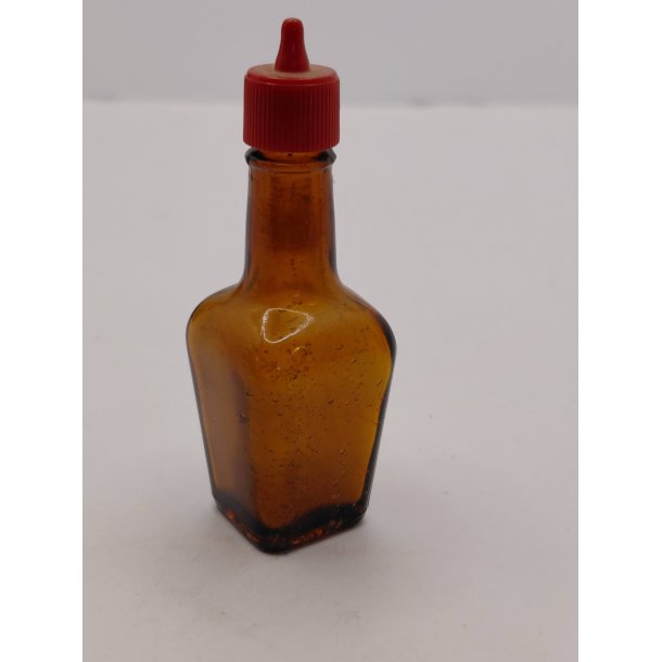 Stor Maggi flaske uden label i glas (vintage) 6,5 x 2 cm