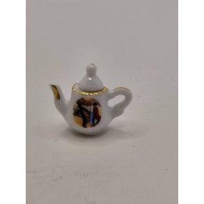 Te kande i porcel�n med heste motiv. Reutter (brugt/som ny)