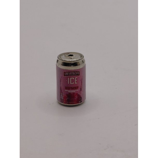 Smirnoff ICE med hindb�r, i metal (brugt) (2 x 1,1 cm)