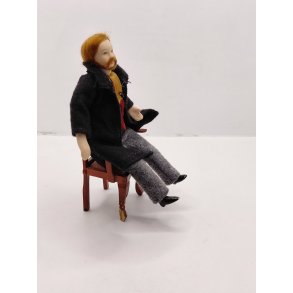 Dukke mand, scala 1:12 (vintage) H 15 cm