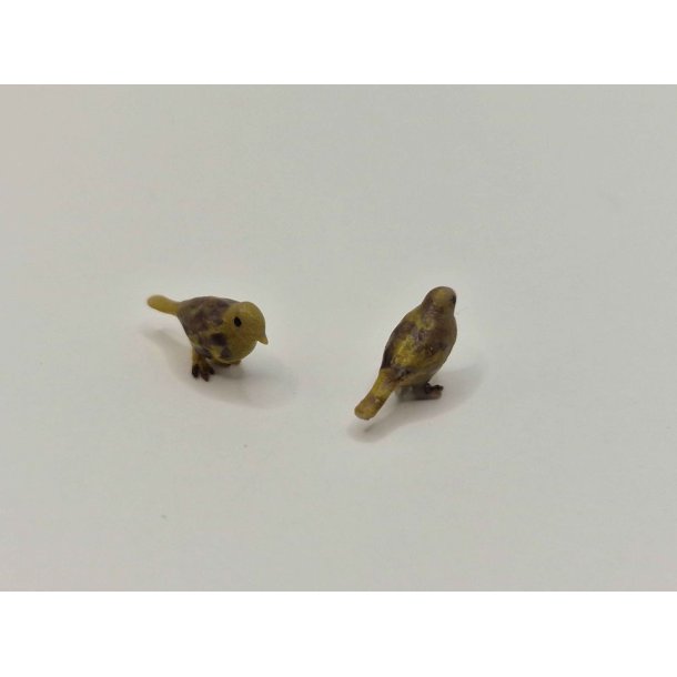 Meget lille gul fugl (håndlavet) - fugle og tilbehør - Frost miniature