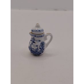 Kaffekande i porcel�n. Hvidt stel med guld kant (ny)