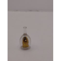 Flaske med guld glimmer (brugt) 3,5 x 1,6 cm