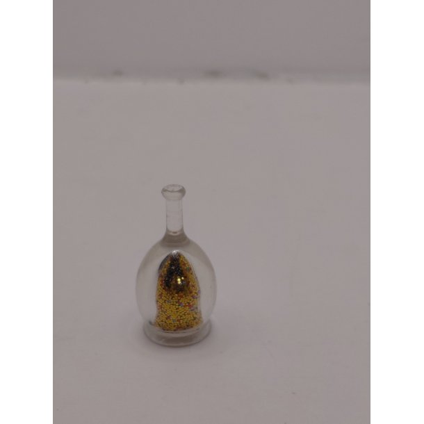 Flaske med guld glimmer (brugt) 3,5 x 1,6 cm