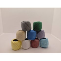 1 rulle garn. 100% merceriseret. (nyt) 20 meter, 5 gram (ikke miniature)