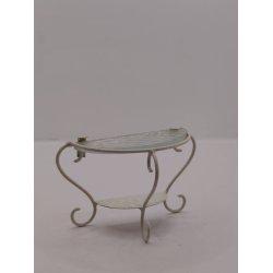 Halv rundt bord/konsul bord i metal (antik/meget fin stand)