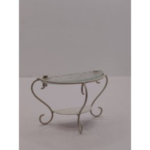 Halv rundt bord/konsul bord i metal (antik/meget fin stand)