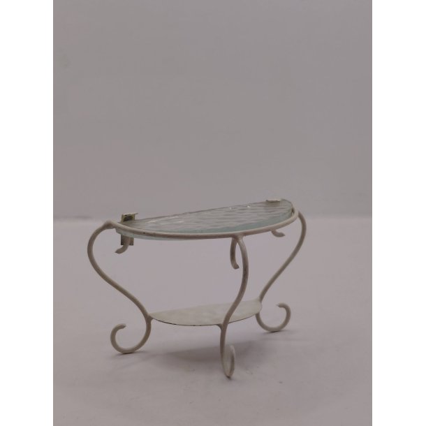 Halv rundt bord/konsul bord i metal (antik/meget fin stand)