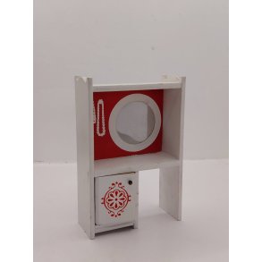 Toiletbord/Sminkebord i tr�. Lundby fra 1980'erne 1:16/18 (brugt)