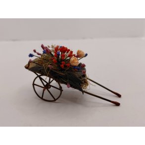 Lille vogn med blomster dekoration (brugt/som ny)