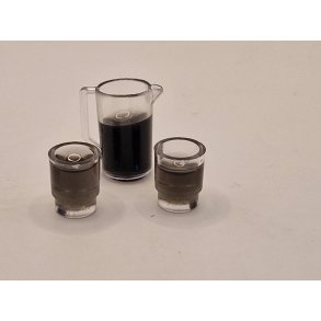 Kande og 2 glas i plastik (nyt)