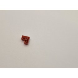 1 stk rdbrun mikro "lege" klods i resin (hndlavet)