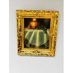 Billede af bord med frugt til dukkehus scala 1:12  (nyt)