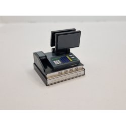 Moderne kasseapparat med, dankort terminal, hnd scannet og printer. I plastik (nyt)