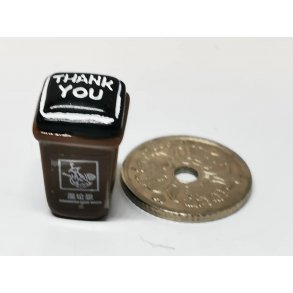 Mrkebrun skraldespand (ny) lille