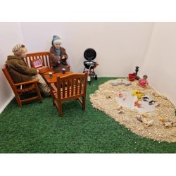 Pose med stand/fugle sand (nyt)