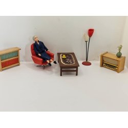 Radio med blomster vase (gammel)