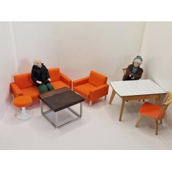 Bodo Hennig sofa fra 1970'erne til dukkehus scala 1:12 (brugt/som ny)