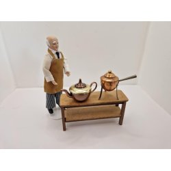 Kedel i metal til dukkehus scala 1:6/10 (brugt)