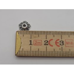 3 stk perleskle i metal (0,9 cm) (nye)