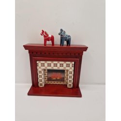 Rd Dalahest i plastik (brugt) 3 cm