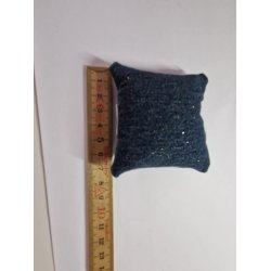 Demin pude med glimmer 7,5 x7 cm (brugt)