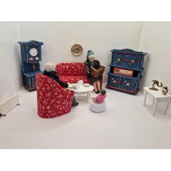 Plys skammel. Lundby (brugt)