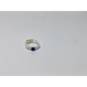 Strmpebnd med bl sten (hndlavet)