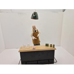 Loftlampe i keramik til dukkehus scala 1:12. 12 volt (hndlavet)