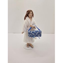 Toilet/pusle taske med indhold (hndlavet)