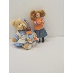 Stor bamse med kjole (ny) 11 cm