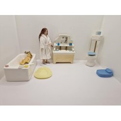 Trk og slip toilet i porceln (antik)