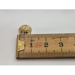 2 stk perleskle i metal  Diameter 1 cm