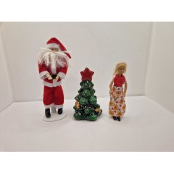 Juletr med lys i porceln (brugt/lidt defekt)