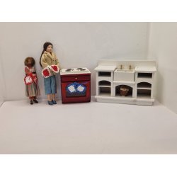 2 grydelapper hvide/ bl (hndlavet)