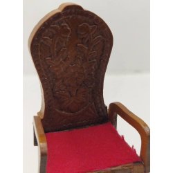 1 stk Spisebordsstol med meget smuk ryg i tr (vintage)