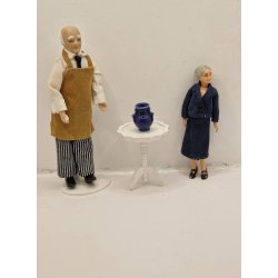 Bl vase i porceln (brugt)