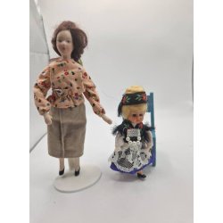 Dukke i folkedragt (vintage) 9 cm