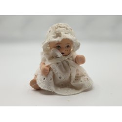 Baby dukke i porceln (vintage) 7 cm