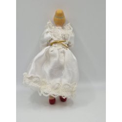 Konfirmand/brud dukke i delvis porceln (vintage)  14 cm