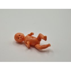 Baby dukke i plastik (vintage) 5 cm