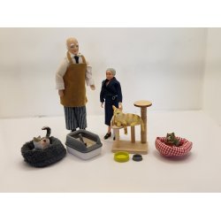 Katte bakke/toilet, skovl, sand og madskl i plastik (nyt)