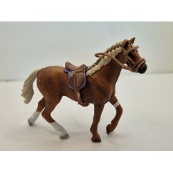 Schleich sadel og hovedtj i plastik (brugt)