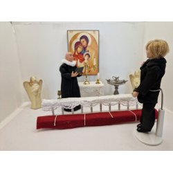 Hndlavet Ikon med den hellige familie (brugt/MEGET fin stand)