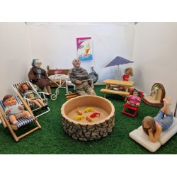 Sol/strand stol med metal stativ (vintage)