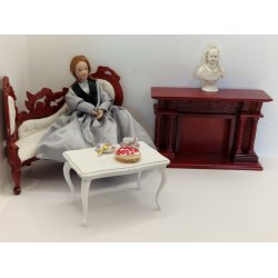 Sofa i tr med velour stof (brugt/som ny)