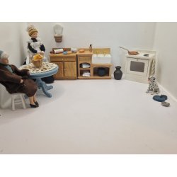 Komfur med ovn i tr  (brugt)