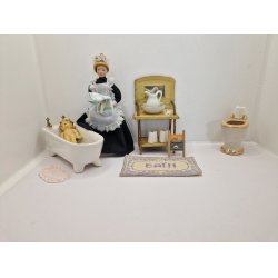 Badekar i porceln med mnster p siden (vintage)