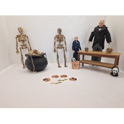 Pose med halloween grskar hoved i papir (hndlavet)