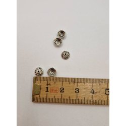 5 stk perleskle i metal (nye)